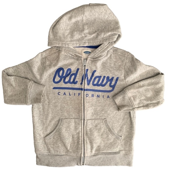 Old Navy Gray Fleece Jacket with Hood - Picture 1 of 4